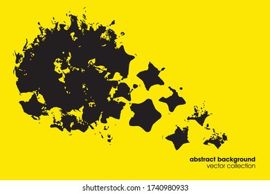 Vector black paint, ink brush stroke, brush, line or texture. Dirty artistic design element.