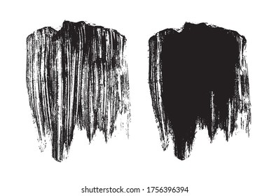 Vector black paint, ink brush stroke, brush, line or texture. Dirty artistic design element, box, frame or background for text. Vector paintbrush set. Grunge design elements. 