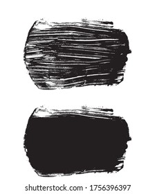 Vector black paint, ink brush stroke, brush, line or texture. Dirty artistic design element, box, frame or background for text. Vector paintbrush set. Grunge design elements. 