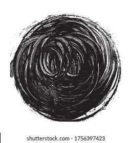 Vector black paint, ink brush stroke, brush, line or texture. Dirty artistic design element, box, frame or background for text. Vector paintbrush set. Hand drawn grunge circle