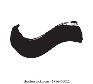 Pintura negra vectorial, trazo de pincel de tinta, pincel, línea o textura. Elemento de diseño artístico sucio, cuadro, marco o fondo para texto. Conjunto de pincel de vectores. Elementos de diseño gruesos. 