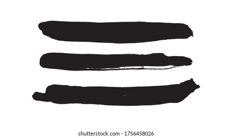 Vector black paint, ink brush stroke, brush, line or texture. Dirty artistic design element, box, frame or background for text. Vector paintbrush set. Grunge design elements. 