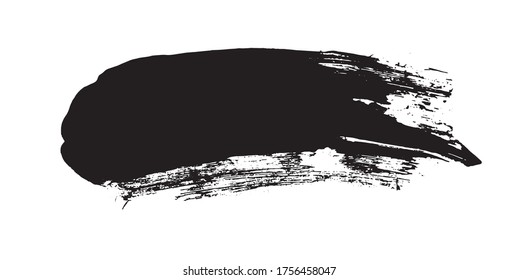 Pintura negra vectorial, trazo de pincel de tinta, pincel, línea o textura. Elemento de diseño artístico sucio, cuadro, marco o fondo para texto. Conjunto de pincel de vectores. Elementos de diseño gruesos. 