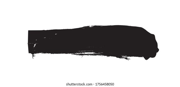 Vector black paint, ink brush stroke, brush, line or texture. Dirty artistic design element, box, frame or background for text. Vector paintbrush set. Grunge design elements. 