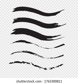 Vector black paint  ink brush stroke  brush  line or texture. Dirty artistic design element  box  frame or background for text. transparent background