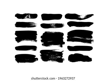 Pintura negra vectorial, trazos y líneas de pincel de tinta. Elemento de diseño de fondo, cuadro o fondo de color gris sucio para el texto. Melancolías negras y agudas manchas, líneas. Ilustración de tinta dibujada a mano aislada en blanco
