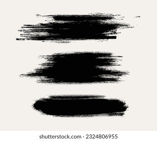 Vector black paint, ink brush stroke, brush, line or texture. Dirty artistic design element, box, frame or background for text.