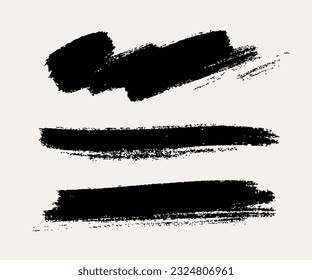 Vector black paint, ink brush stroke, brush, line or texture. Dirty artistic design element, box, frame or background for text.