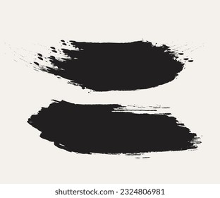 Vector black paint, ink brush stroke, brush, line or texture. Dirty artistic design element, box, frame or background for text.