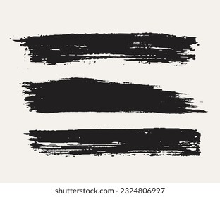 Vector black paint, ink brush stroke, brush, line or texture. Dirty artistic design element, box, frame or background for text.