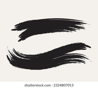 Vector black paint, ink brush stroke, brush, line or texture. Dirty artistic design element, box, frame or background for text.