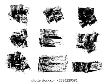 Vektorschwarze Farbe, Pinselstrich, Pinsel, Linie oder Textur. Schmutziges künstlerisches Design-Element, Feld, Rahmen oder Hintergrund für Text.