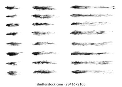 Vector black paint, ink brush stroke, brush, line or texture. Dirty artistic design elements, background for text. Vector grunge brush strokes