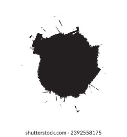 Vector black paint, ink brush stroke, brush, line or texture. Dirty artistic design element, box, frame or background for text.