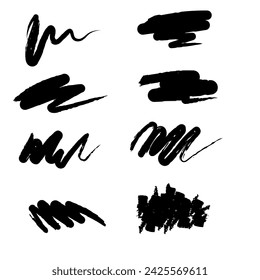 Vector black paint, ink brush stroke, brush, line or texture. Dirty artistic design element, box, frame or background  for text.