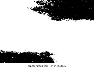 Pintura vectorial negra, pincel de tinta, pincel, línea o textura. Elemento de diseño artístico sucio, cuadro, marco o fondo para el texto.