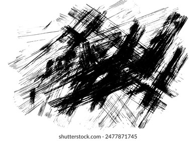Vector black paint. Ink brush stroke. Dirty grunge design element.