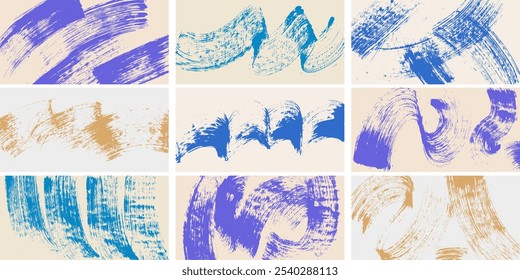 Vector de pintura negra, trazo de pincel de tinta, pincel, línea o textura. Elemento de diseño artístico sucio, caja, marco o fondo para texto. Efecto semitono.