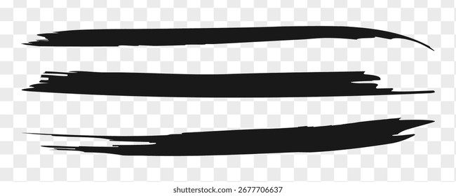 Pintura preta vetorial, traçado de pincel de tinta, pincel, linha ou textura. Elemento de design artístico, caixa, quadro ou plano de fundo sujo para texto.