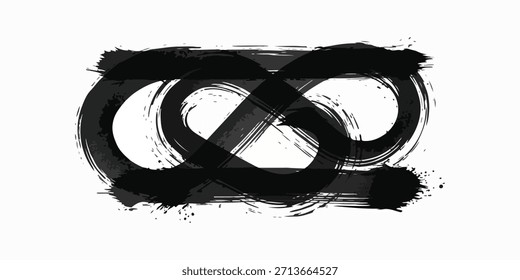 Vector de pintura negra, trazo de pincel de tinta o forma de remolinos. Sucio grunge diseño elemento ondulado o fondo para el texto.