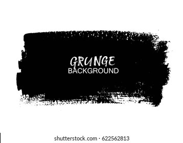 Vector black paint, ink brush stroke, brush, line. Dirty artistic design element, box, frame or background  for text. 