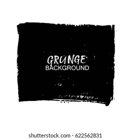 Vector black paint, ink brush stroke, brush, line. Dirty artistic design element, box, frame or background  for text. 