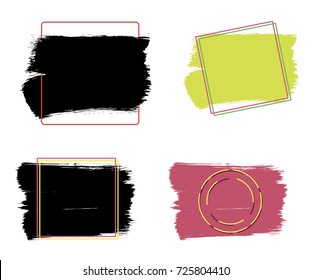 Vector black paint, ink brush stroke, brush, line or texture
