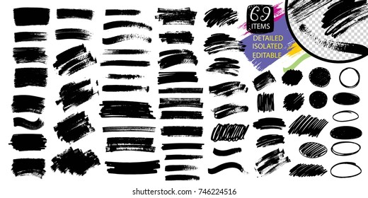 Vector Black Paint, Ink Brush Stroke, Brush, Line Or Texture. Dirty Artistic Design Element, Box, Frame Or Background For Text. 