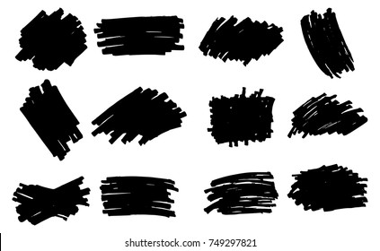 Vector black paint, ink brush stroke, brush, line or texture. Dirty artistic design element, box, frame or background for text.