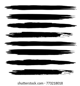 Vector Black Paint, Ink Brush Stroke, Brush, Line Grunge Brushes. Dirty Artistic Design Elements. Creative Design Elements. Perfect For Logo, Banner, Frame, Icon.