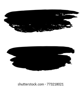 Vector Black Paint, Ink Brush Stroke, Brush, Line Grunge Brushes. Dirty Artistic Design Elements. Creative Design Elements. Perfect For Logo, Banner, Frame, Icon.