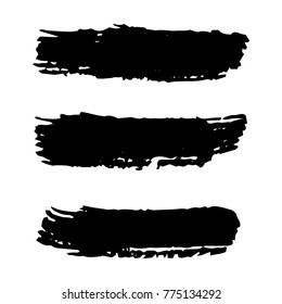 Vector Black Paint, Ink Brush Stroke, Brush, Line Grunge Brushes. Dirty Artistic Design Elements. Creative Design Elements. Perfect For Logo, Banner, Frame, Icon.