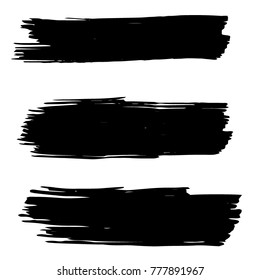 Vector Black Paint, Ink Brush Stroke, Brush, Line Grunge Brushes. Dirty Artistic Design Elements. Creative Design Elements. Perfect For Logo, Banner, Frame, Icon.