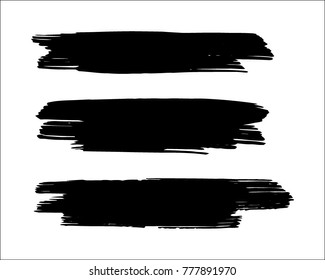 Vector Black Paint, Ink Brush Stroke, Brush, Line Grunge Brushes. Dirty Artistic Design Elements. Creative Design Elements. Perfect For Logo, Banner, Frame, Icon.
