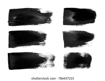 Vector black paint, ink brush stroke, brush, line or texture. Grunge Paint stripe. Vector brush Stroke. Black isolated paintbrush collection. Dirty artistic design element, frame, background for text.