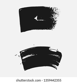 Vector black paint, ink smear, brush, line or texture. Dirty art design element.the bar marker.All elements are isolated.Set. EPS 10.