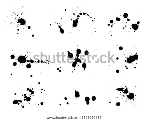 Vector Black Paint Splashes Collection Stock Vector (Royalty Free ...