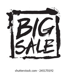 Vector black painted sign BIG SALE in frame.