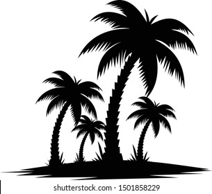 vector black palm icon on white background - Vector