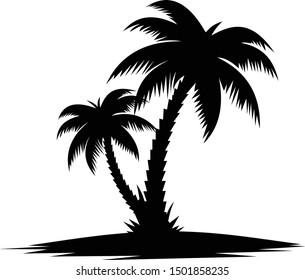 vector black palm icon on white background - Vector