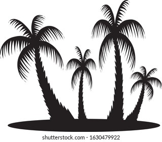 vector black palm icon on white background - Vector	 