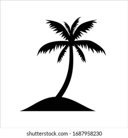 vector black palm icon on white background - Vector