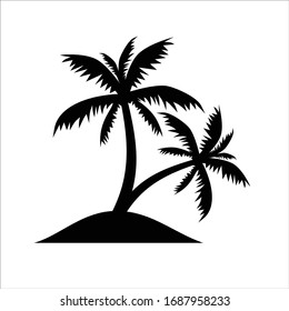 vector black palm icon on white background - Vector