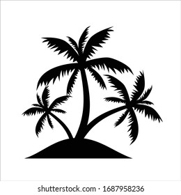 vector black palm icon on white background - Vector