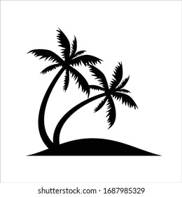 Vektorillustration, schwarze Palme, Symbol auf weißem Hintergrund - Vektorillustration