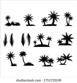 icono de palma negra vectorial en fondo blanco