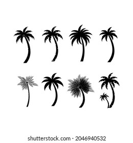 vector black palm icon on white background