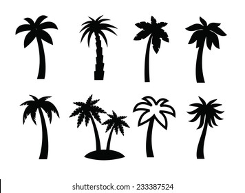 vector black palm icon on white background