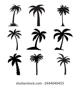 vector black palm icon on white background
