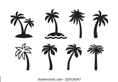 vector black palm icon on white background